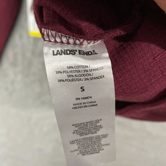 NEW Lands' End Womens S Burgundy Long Sleeve Funnel Neck Top - Picture 5 of 10